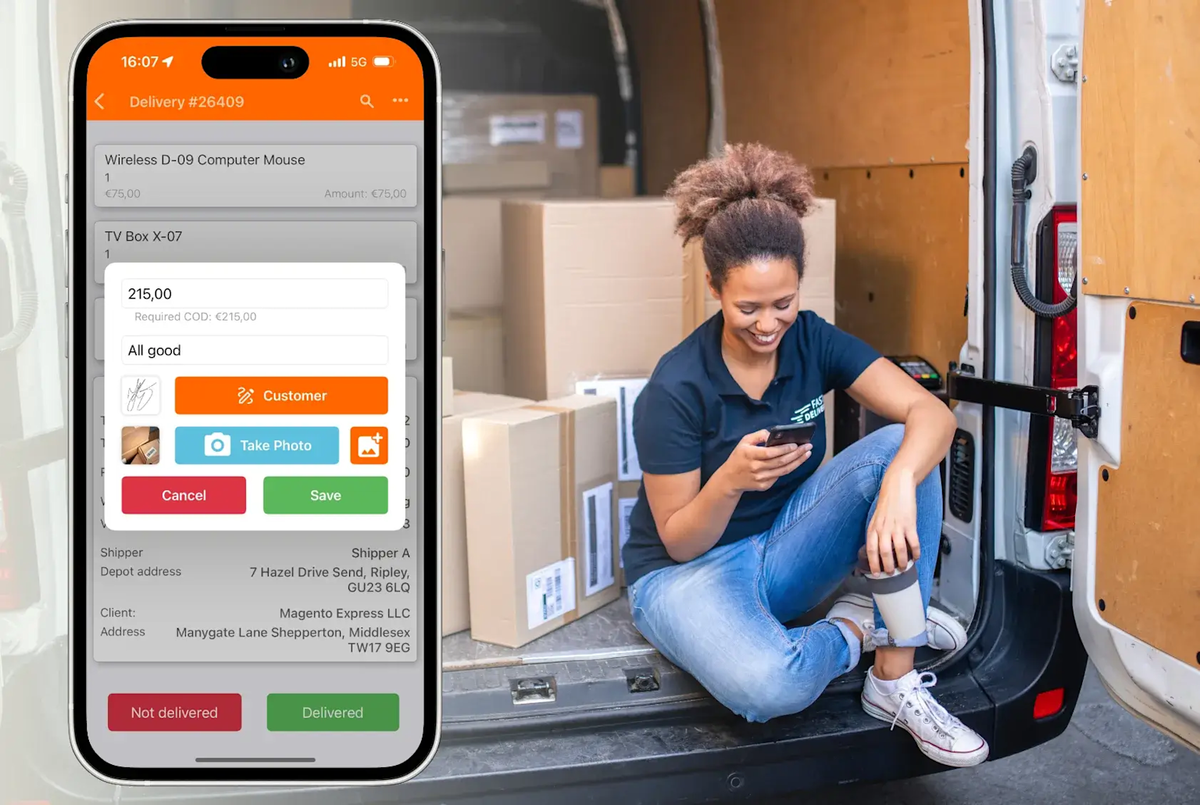 Mobile app for drivers